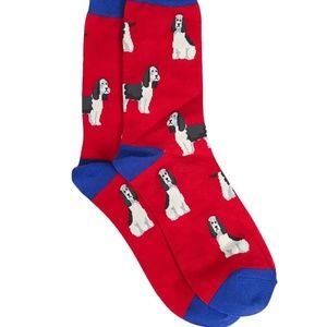 Mens Bamboo Dog Socks Spaniel Novelty Dress Socks Red